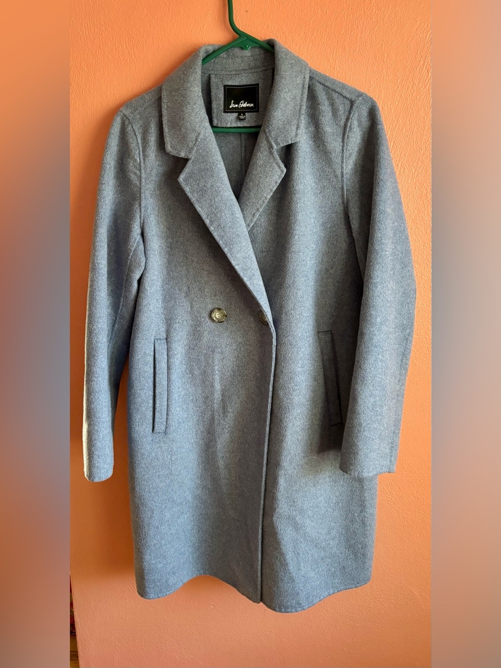 Sam Edelman Double-Breasted Gray Wool Pea Coat